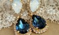 Dark Blue Chandelier Earrings