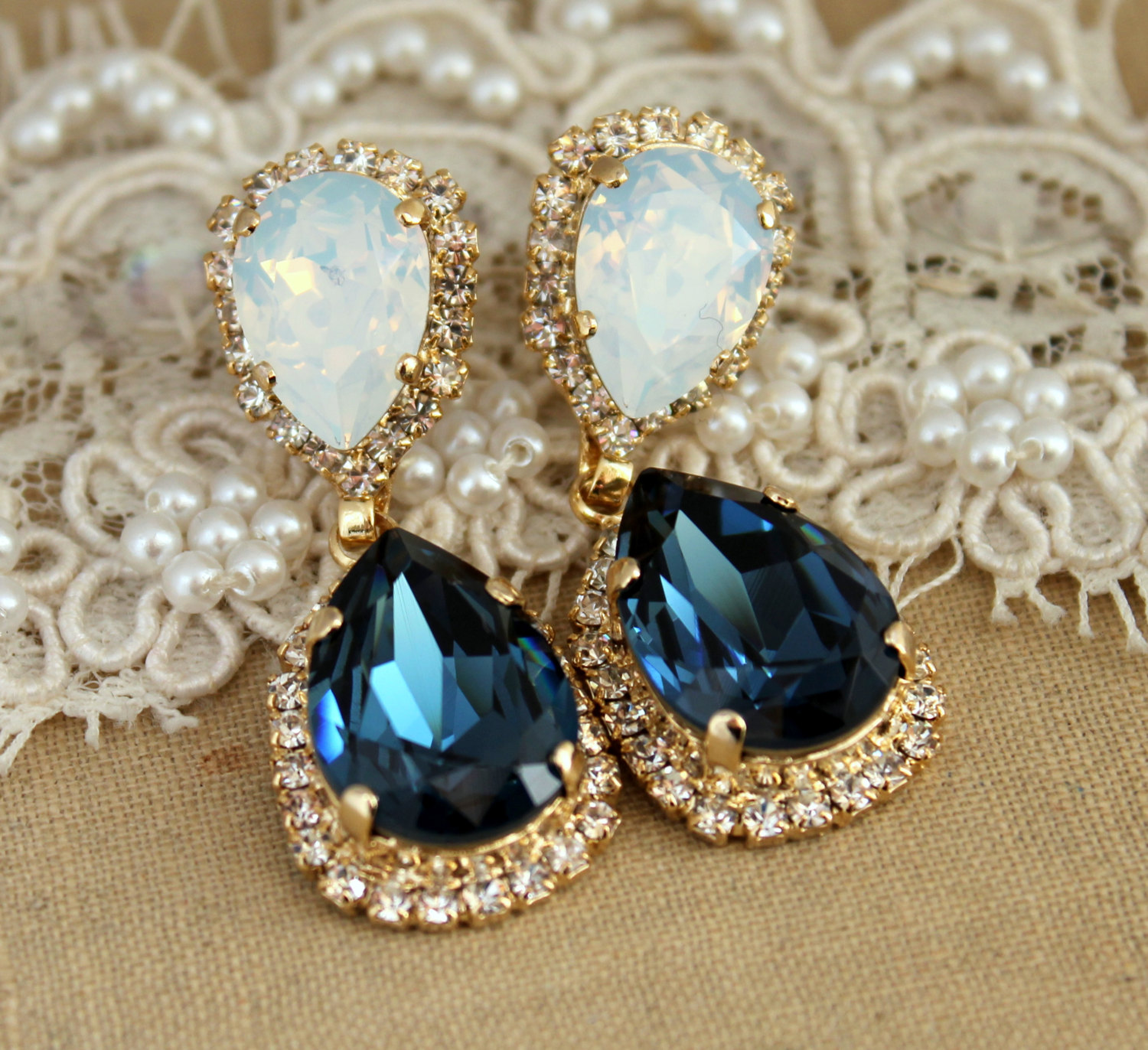 Full Size of Blue Chandelier Alpine Navyes Toile Teardrop Crystals Dark Earrings Macys Light Lighting And Pink Sapphire Bloomingdale's Beaded Crystal