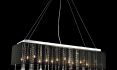 Rectangular Crystal Chandelier With Shade