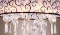 White Drum Shade Crystal Chandelier