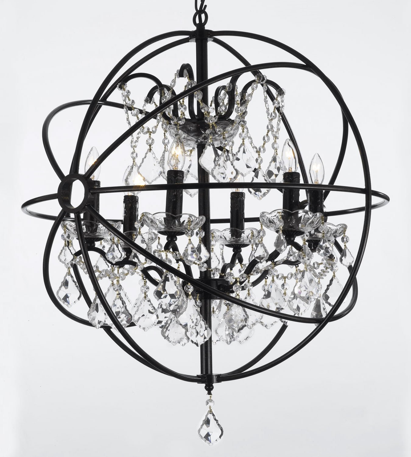 Full Size of Foucaults Orb Wrought Iron Crystal Chandelier Lighting Country Small For Bathroom Black Floor Lamp H30 X W28 Rod Adele Antique Ceiling Fan Casbah Chandeliers H14 W11 Balls Modern Bead Light Kit