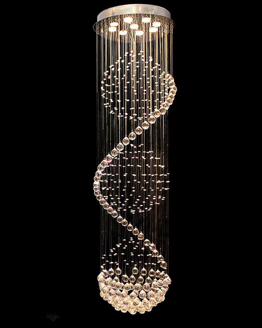 Full Size of Ella Fashionac2ae Modern Led Spiral Sphere Rain Drop K9 Crystal Mini Chandelier Decor Raindrop Lighting 3 Light Teardrop Adele Small Antique Black Ceiling Fan Floor Lamp Brushed Oak Casbah Prisms Balls Bead Kit