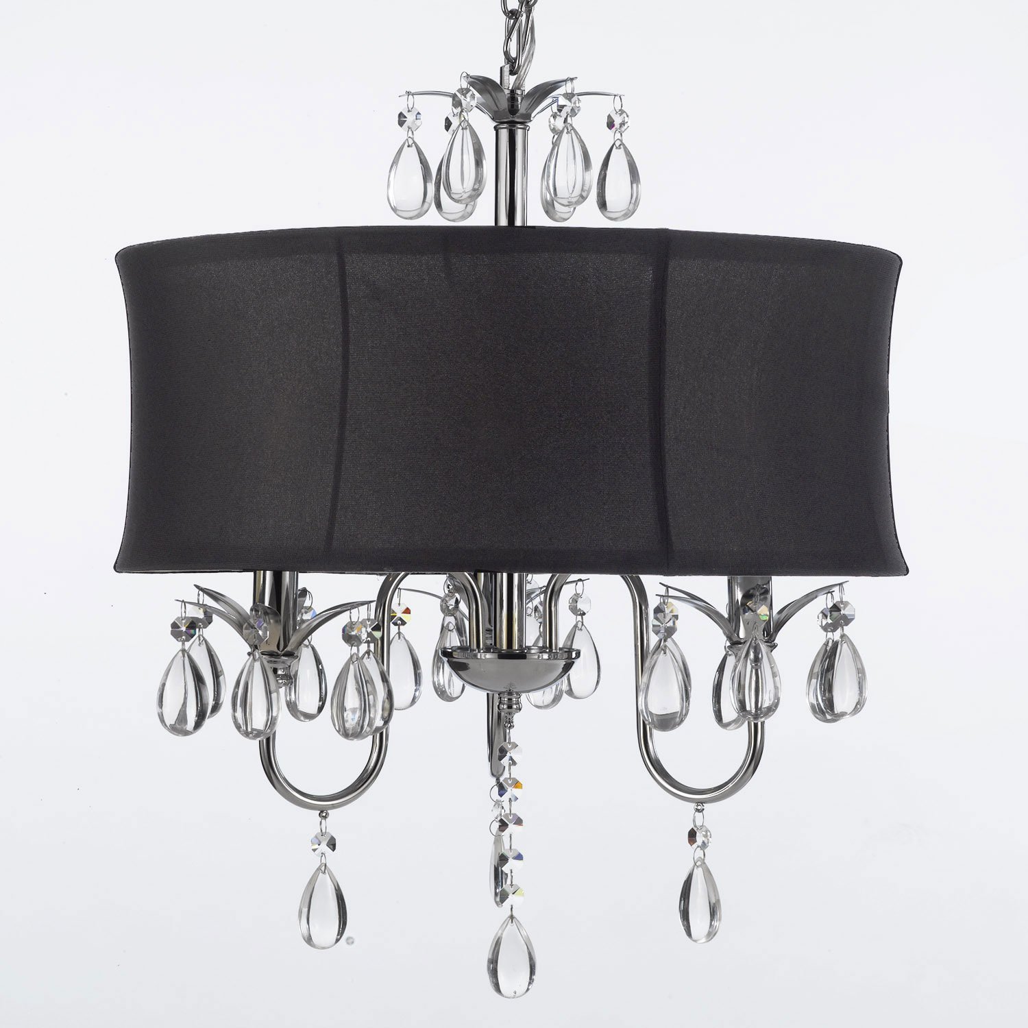 Full Size of Modern Contemporary Black Drum Shade Crystal Ceiling Chandelier Shaped Shades Light Dining Room Diy With Lighting Pendant Crystals Uk Lowes